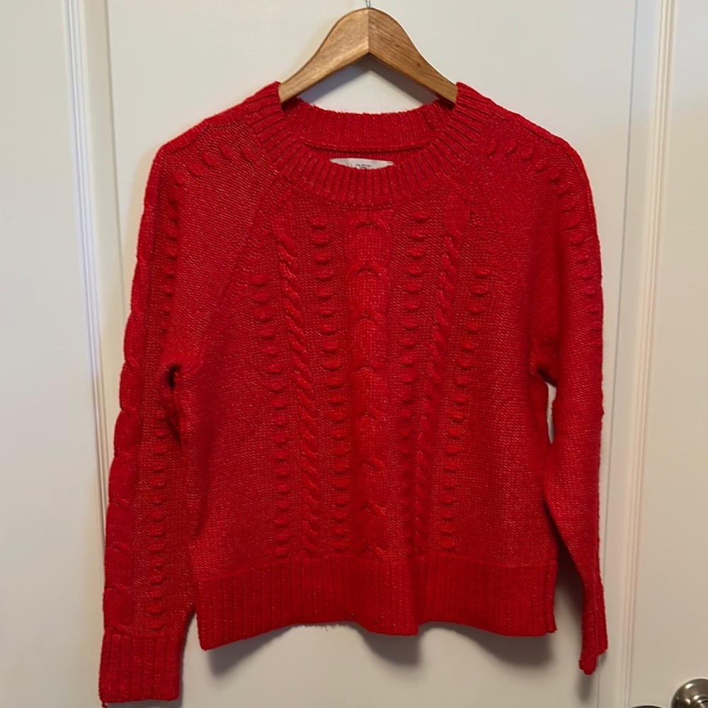 Red Cable Knit Sweater